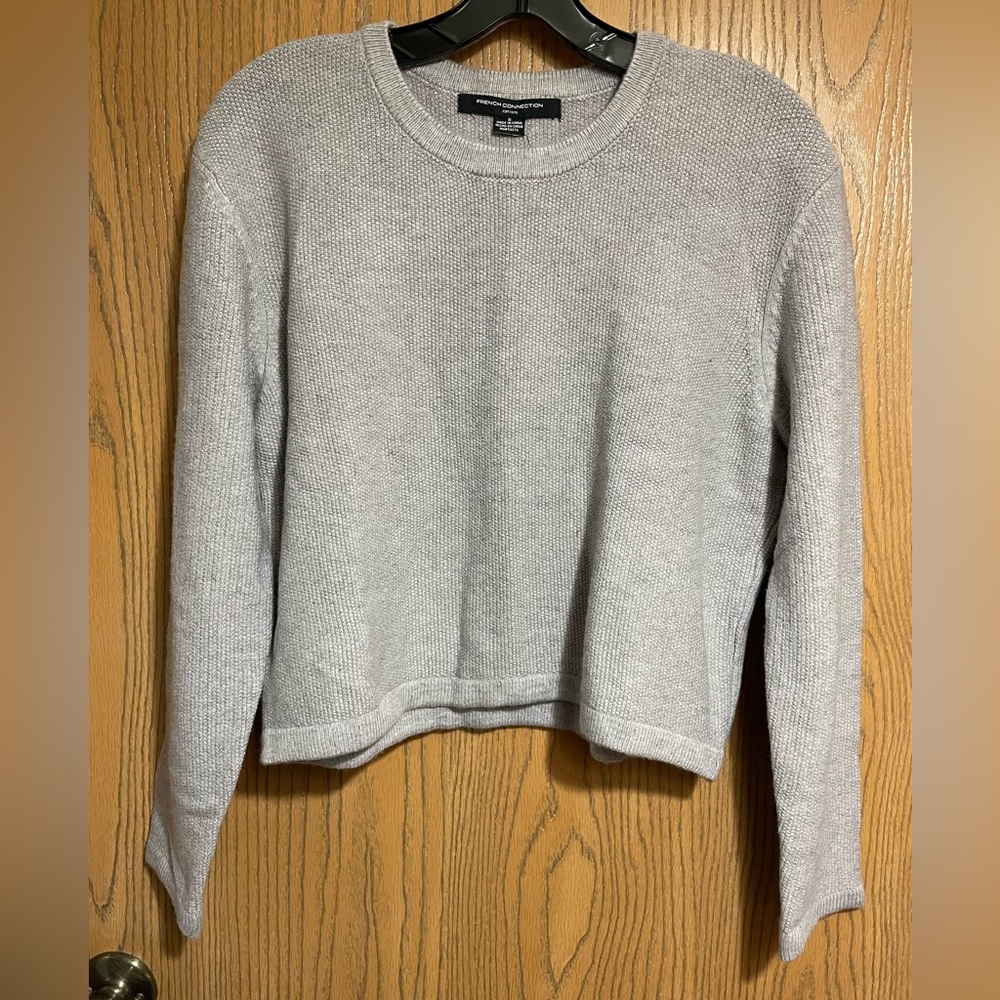NWT French Connection Cropped Sweater in Light Gray